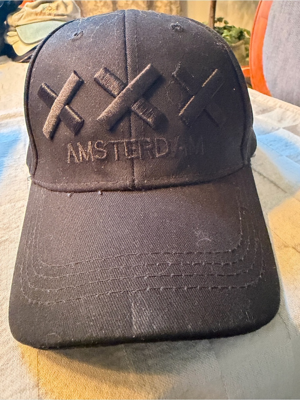 Black Amsterdam Cap with Triple X Embroidery